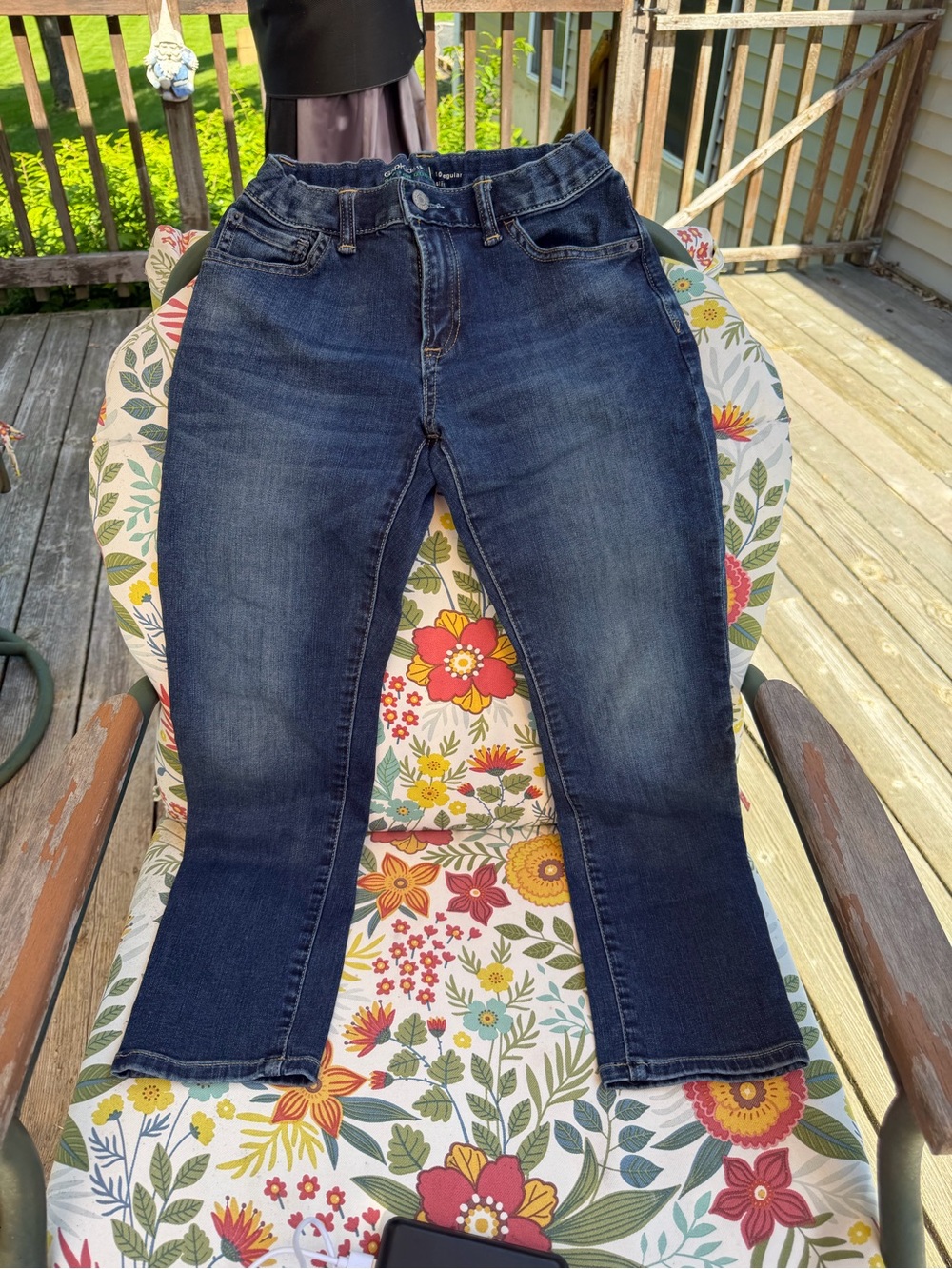 Gap Kids Slim Jeans Size 10 Regular Adjustable Waist Dark Wash Stretch Denim